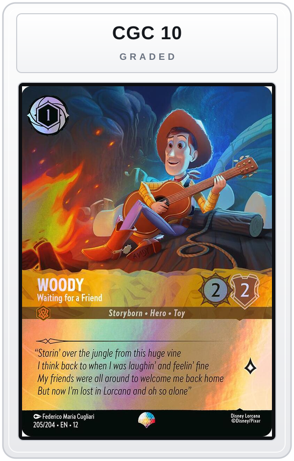Graded - Woody - Waiting for a Friend (Epic) — CGC 10 graded overlay
