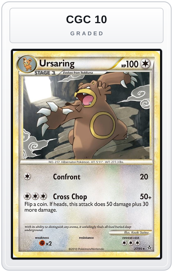Graded - Ursaring — CGC 10 graded overlay