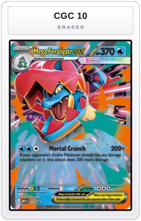 Graded - Mega Feraligatr ex - 036 — CGC 10 graded overlay