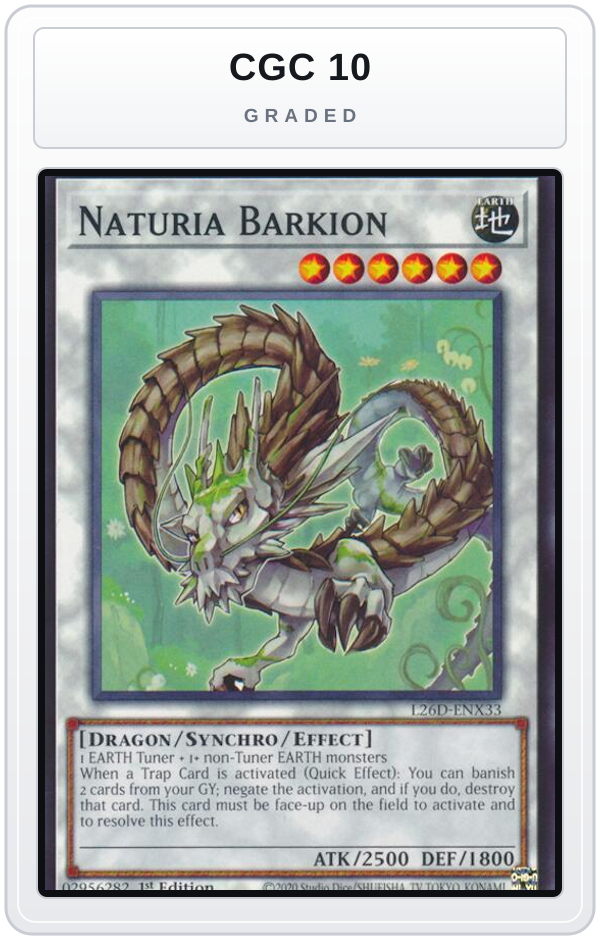 Graded - Naturia Barkion — CGC 10 graded overlay