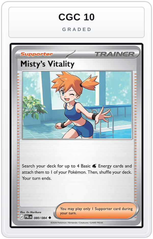 Graded - Misty's Vitality - 080/084 — CGC 10 graded overlay