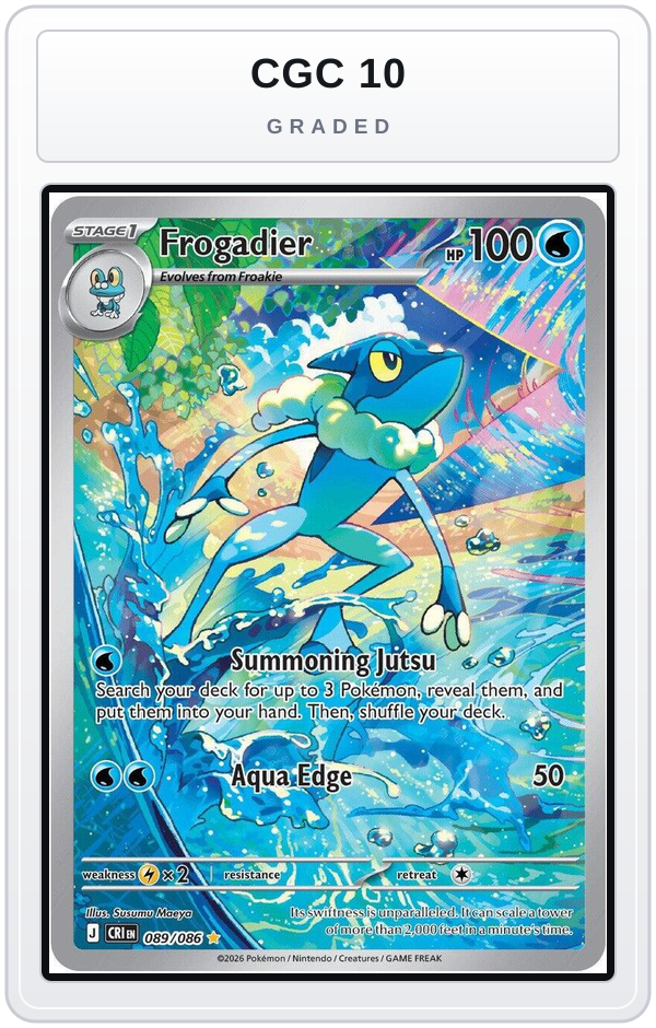 Graded - Frogadier - 089/086 — CGC 10 graded overlay
