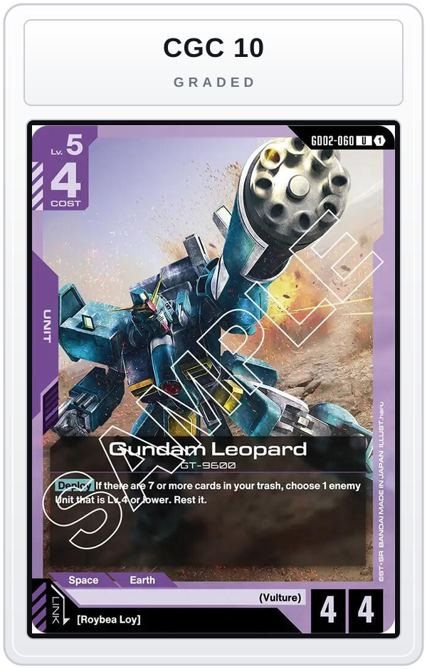 Graded - Gundam Leopard — CGC 10 graded overlay