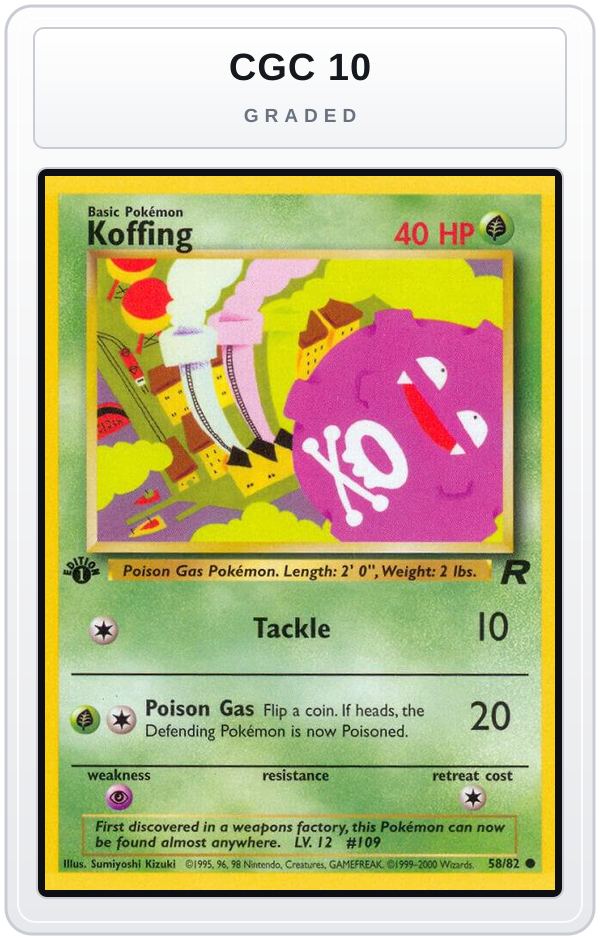 Graded - Koffing — CGC 10 graded overlay
