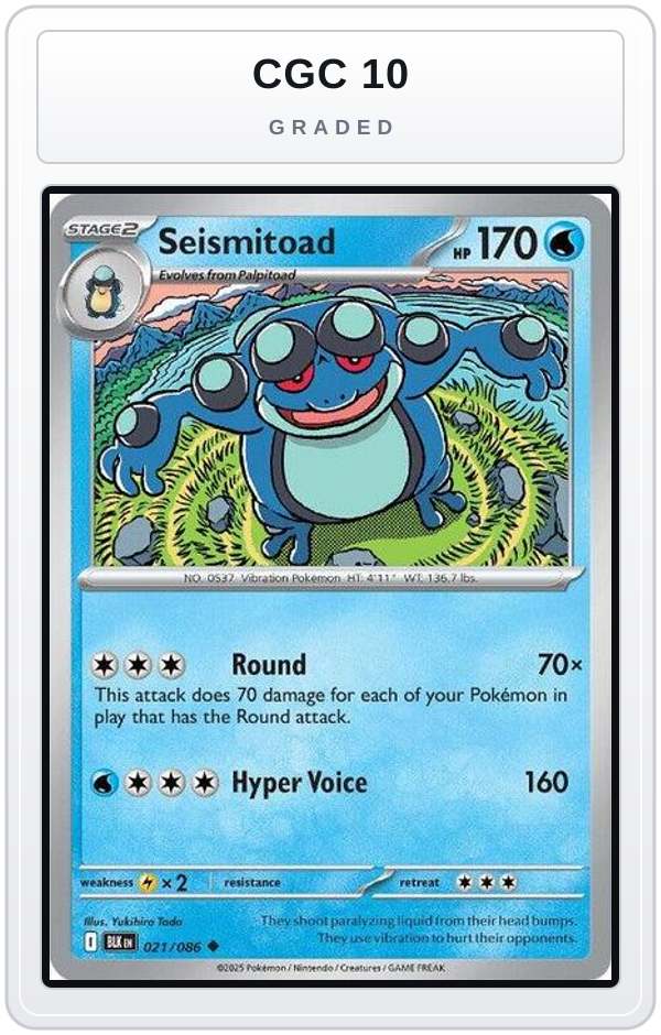Graded - Seismitoad — CGC 10 graded overlay