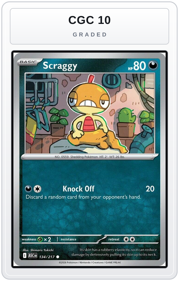 Graded - Scraggy — CGC 10 graded overlay