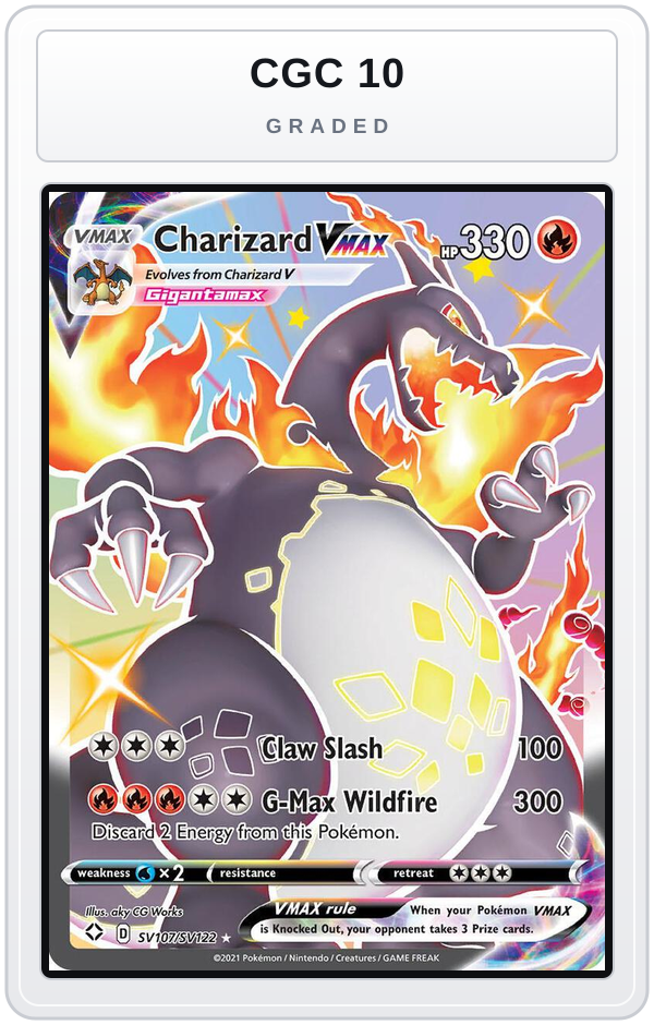 Graded - Charizard VMAX — CGC 10 graded overlay