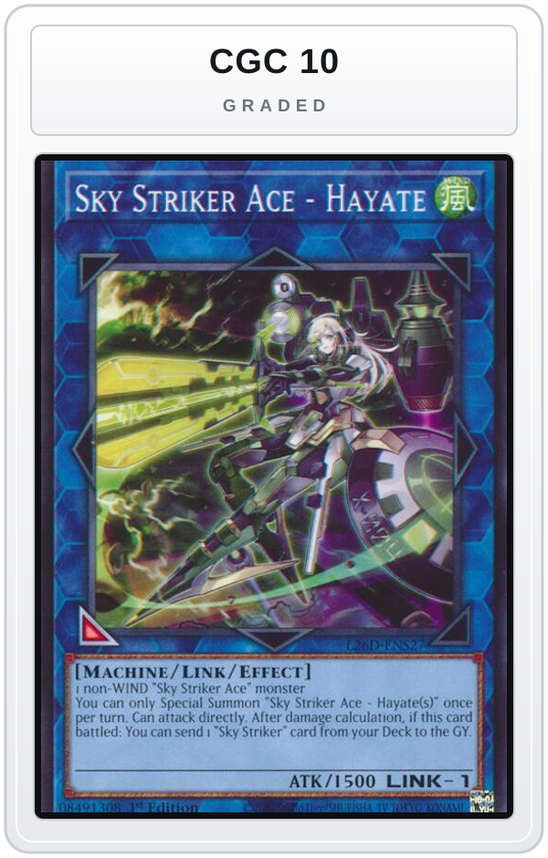Graded - Sky Striker Ace - Hayate — CGC 10 graded overlay