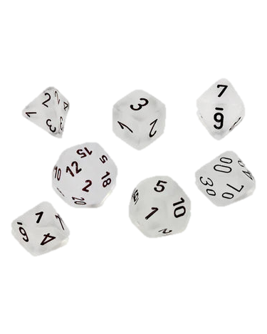 Chessex- 7pc Polyhedral: Frosted / Clear/Black