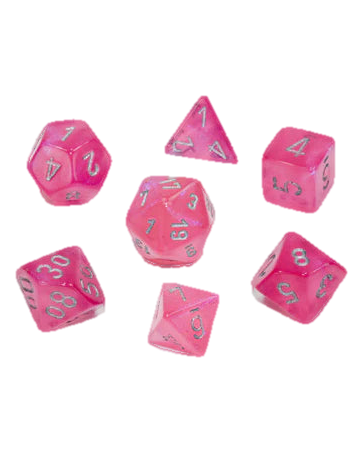 Chessex- 7pc Polyhedral: Borealis / Pink/Silver