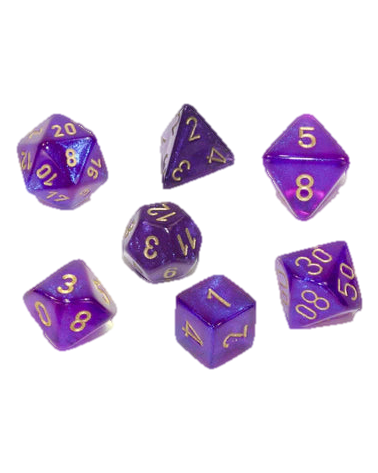 Chessex- 7pc Polyhedral: Borealis / Royal Purple/Gold