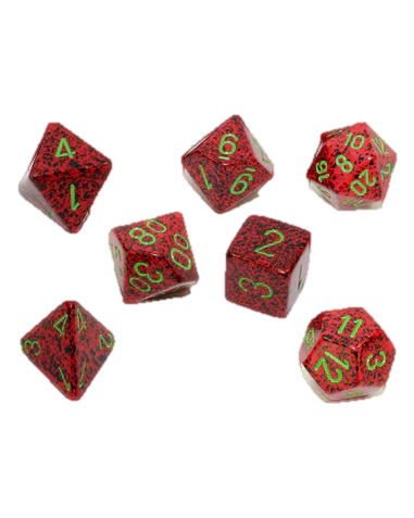 Chessex- 7pc Polyhedral: Speckled / Strawberry