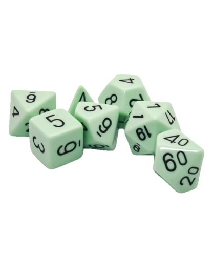 Chessex- 7pc Polyhedral: Opaque / Pastel Green/Black