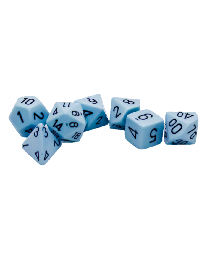 Chessex- 7pc Polyhedral: Opaque / Pastel Blue/Black