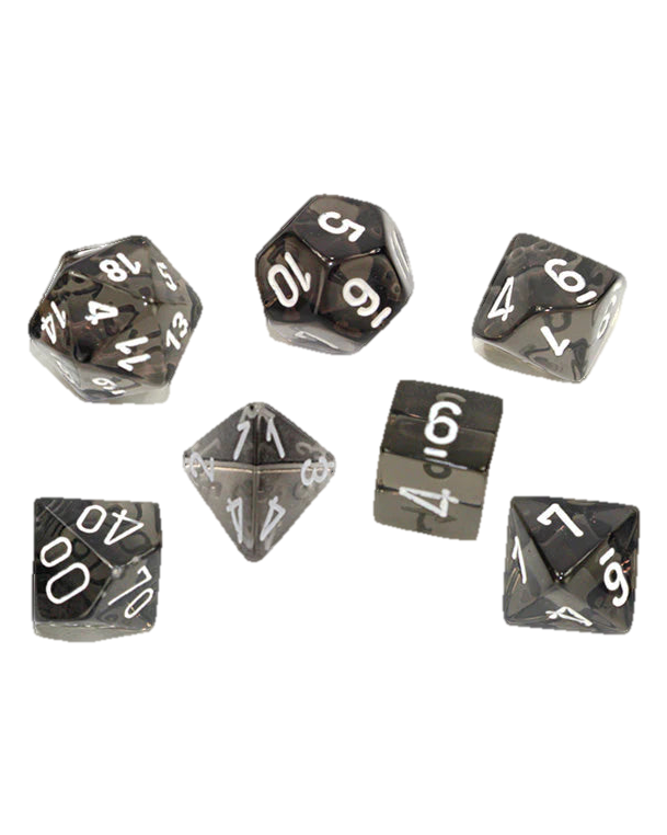 Chessex- 7pc Polyhedral: Translucent / Smoke/White