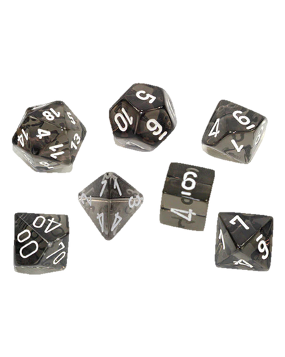 Chessex- 7pc Polyhedral: Translucent / Smoke/White