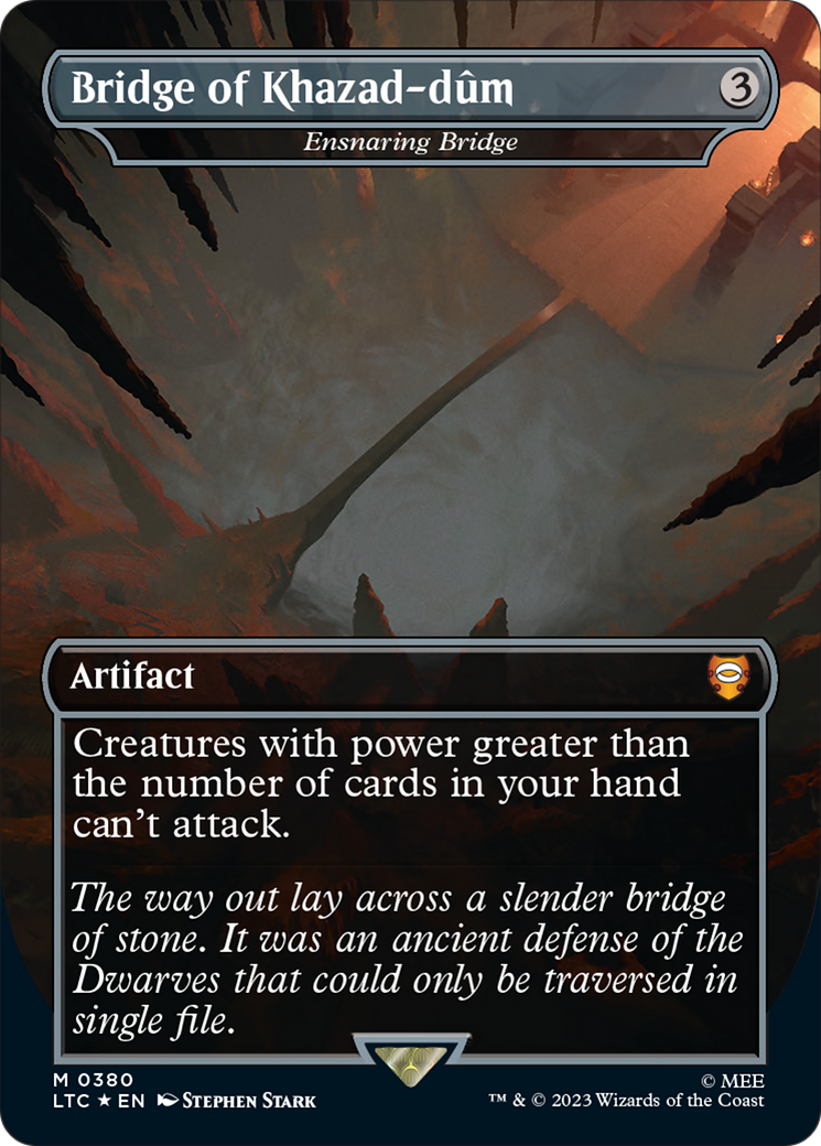 Bridge of Khazad-dum - Ensnaring Bridge (Borderless) (Surge Foil Realms and Relics) [The Lord of the Rings: Tales of Middle-Earth Commander]