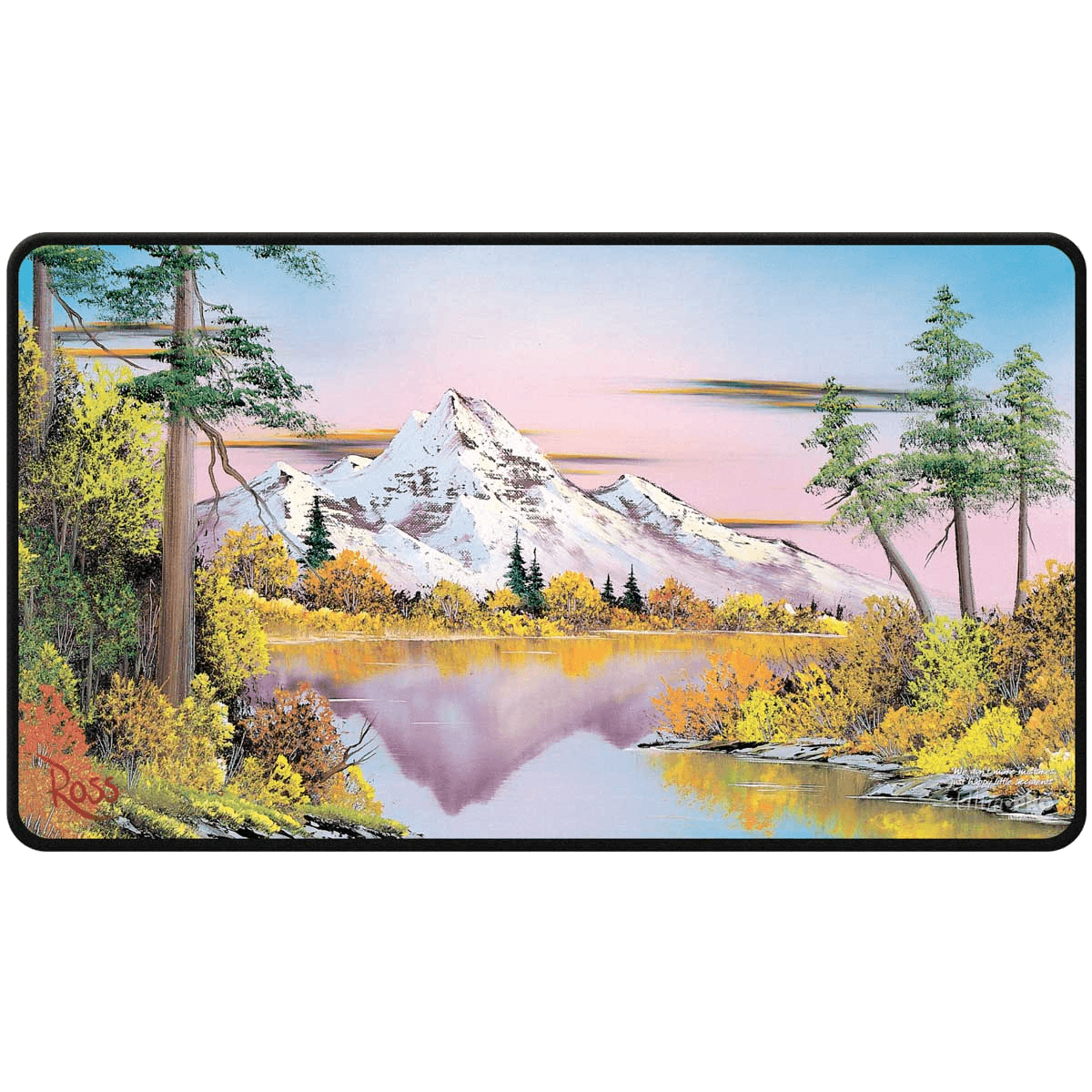 Ultra PRO: Black-Sitiched Playmat - Bob Ross (Mighty Mountain Lake)