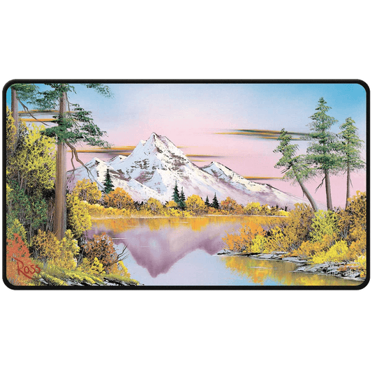 Ultra PRO: Black-Sitiched Playmat - Bob Ross (Mighty Mountain Lake)