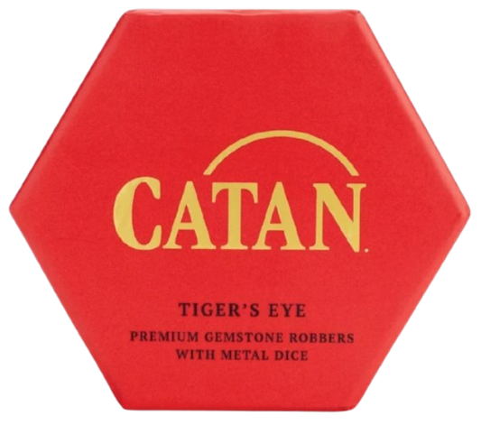 Catan - Premium Gemstone Robbers & Metal Dice Set: Tiger's Eye