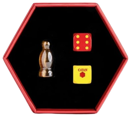 Catan - Premium Gemstone Robbers & Metal Dice Set: Tiger's Eye