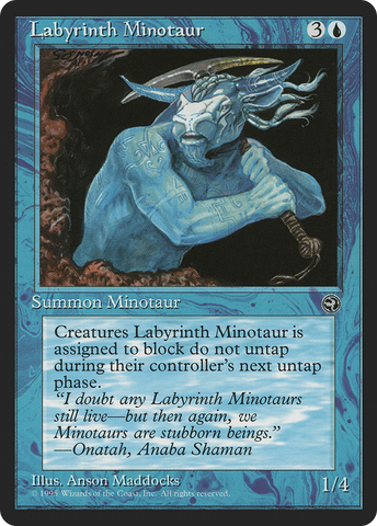Labyrinth Minotaur (Zeki Flavor Text) [Homelands]