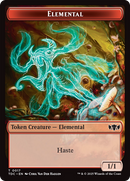 Elemental (0017) // Warrior Double-Sided Token [Tarkir: Dragonstorm Commander Tokens]