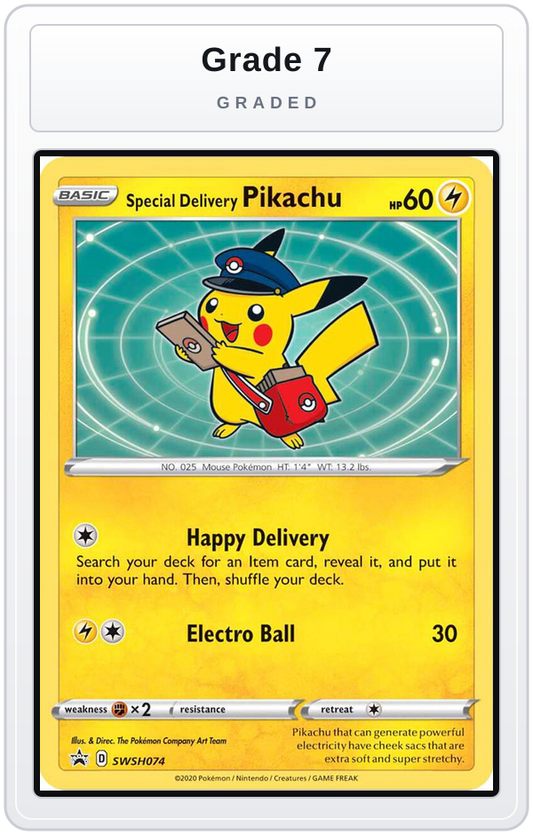 Graded - Special Delivery Pikachu - SWSH074 — Grade 7 graded overlay