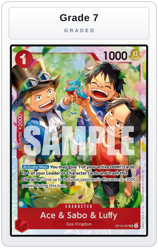 Graded - Ace & Sabo & Luffy — Grade 7 graded overlay