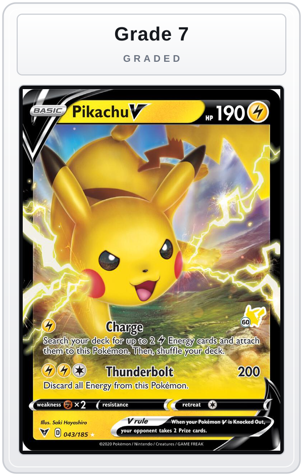 Graded - Pikachu V - 043/185 (