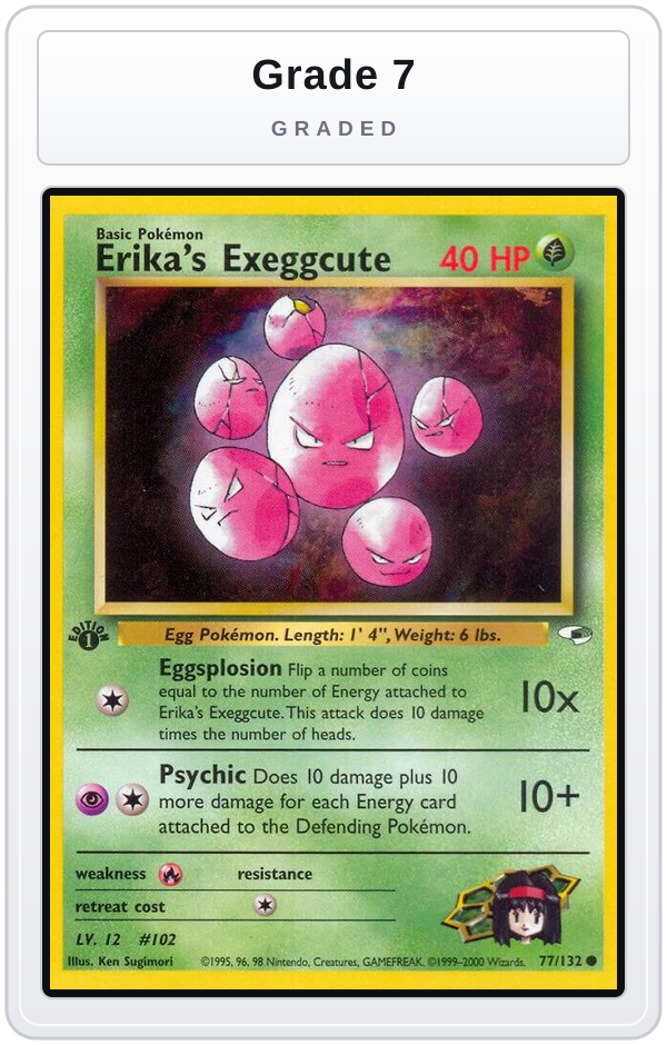Graded - Erika's Exeggcute (77) — Grade 7 graded overlay