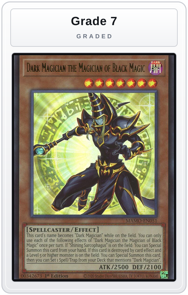 Graded - Dark Magician the Magician of Black Magic — Grade 7 graded overlay