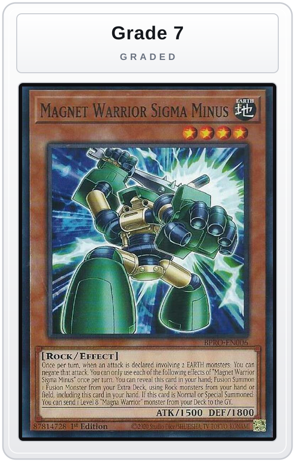 Graded - Magnet Warrior Sigma Minus — Grade 7 graded overlay