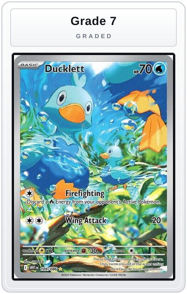 Graded - Ducklett - 109/086 — Grade 7 graded overlay