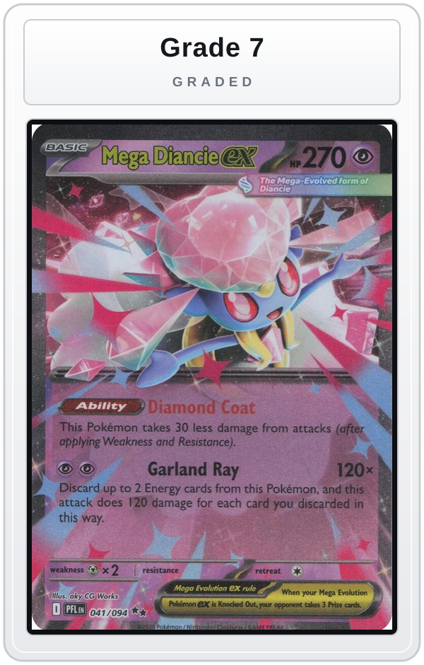 Graded - Mega Diancie ex — Grade 7 graded overlay