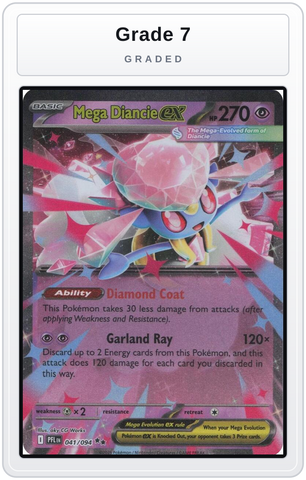 Graded - Mega Diancie ex — Grade 7 graded overlay