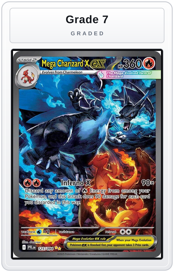 Graded - Mega Charizard X ex - 125/094 — Grade 7 graded overlay