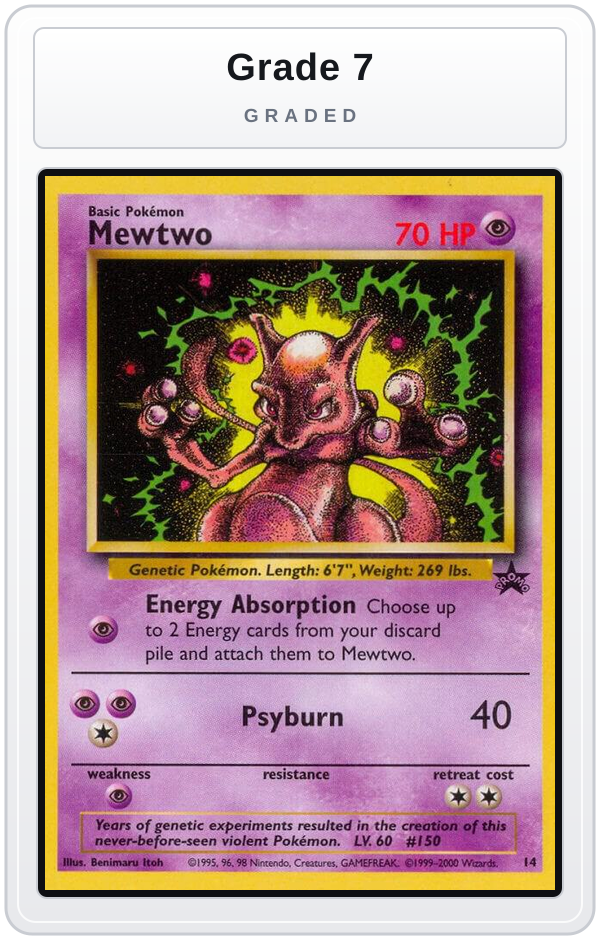 Graded - Mewtwo (14) — Grade 7 graded overlay