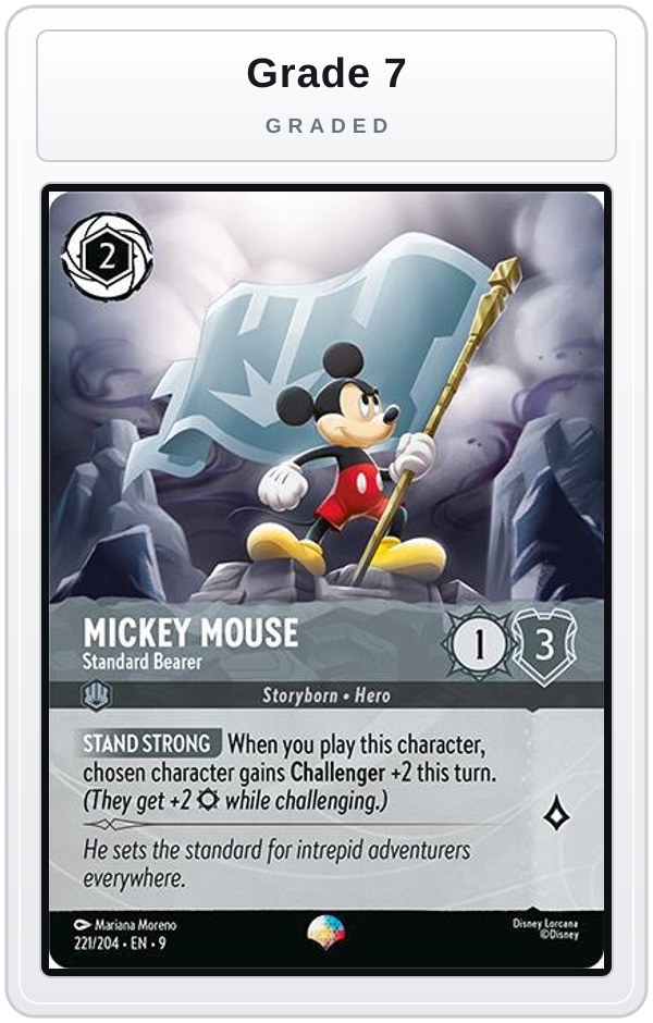 Graded - Mickey Mouse - Standard Bearer (Epic) — Grade 7 graded overlay