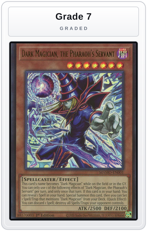 Graded - Dark Magician, the Pharaoh's Servant — Grade 7 graded overlay
