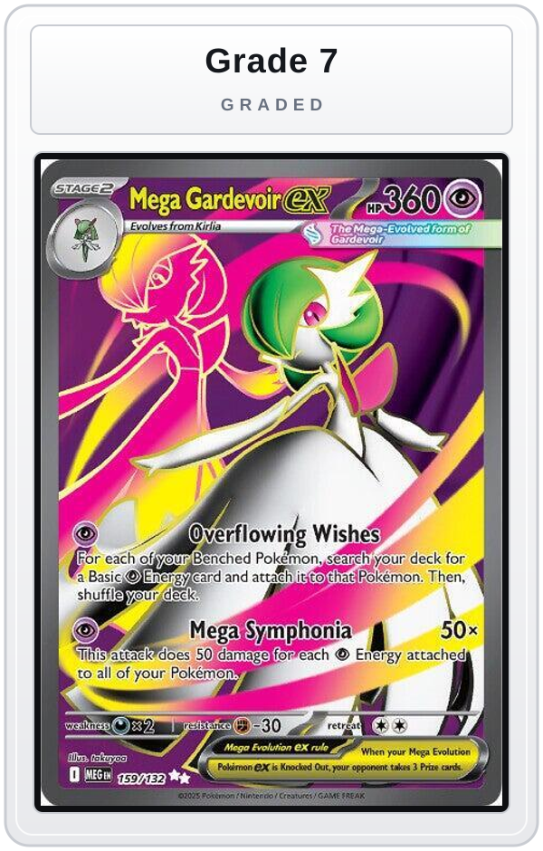Graded - Mega Gardevoir ex - 159/132 — Grade 7 graded overlay