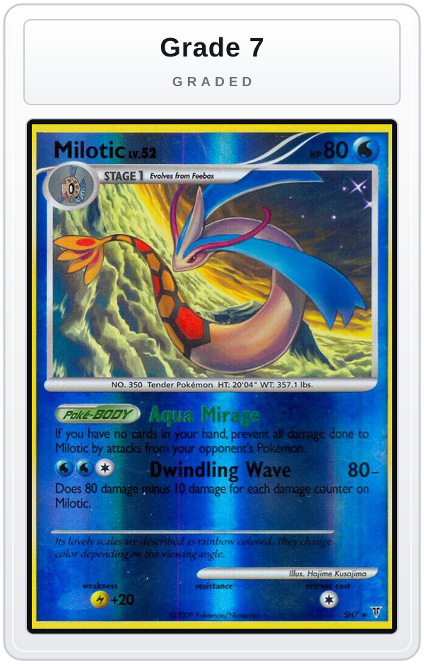 Graded - Milotic (Shiny) — Grade 7 graded overlay