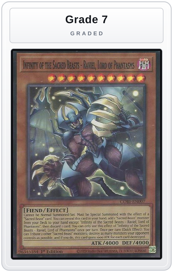 Graded - Infinity of the Sacred Beasts - Raviel, Lord of Phantasms — Grade 7 graded overlay