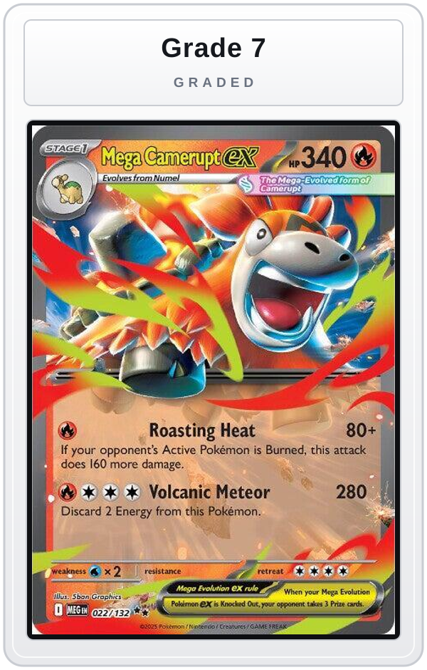 Graded - Mega Camerupt ex - 022/132 — Grade 7 graded overlay