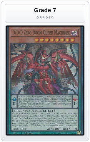Graded - D/D/D Zero Doom Queen Machinex — Grade 7 graded overlay