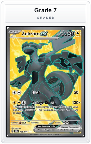 Graded - Zekrom ex - 158/086 — Grade 7 graded overlay
