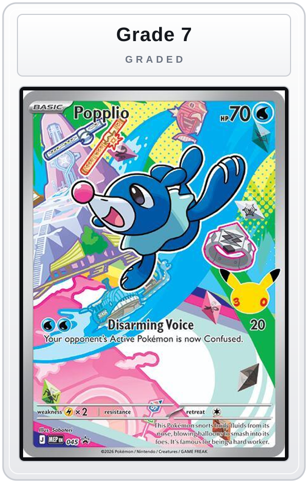 Graded - Popplio - 045 — Grade 7 graded overlay