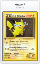Graded - Lt. Surge's Pikachu — Grade 7 graded overlay
