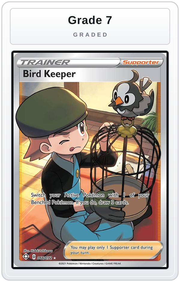 Graded - Bird Keeper (Full Art) — Grade 7 graded overlay