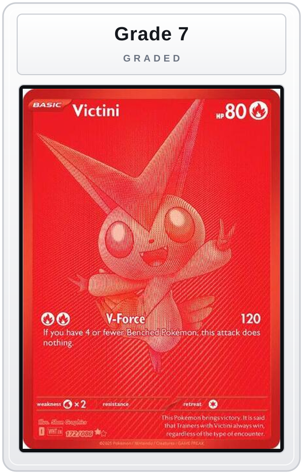 Graded - Victini - 172/086 — Grade 7 graded overlay